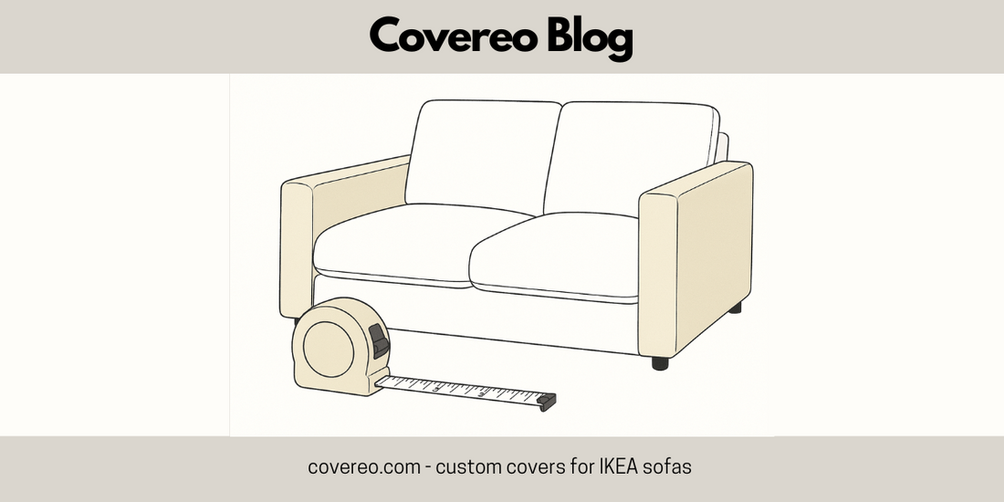 Schema of IKEA VIMLE sofa cover maesurements