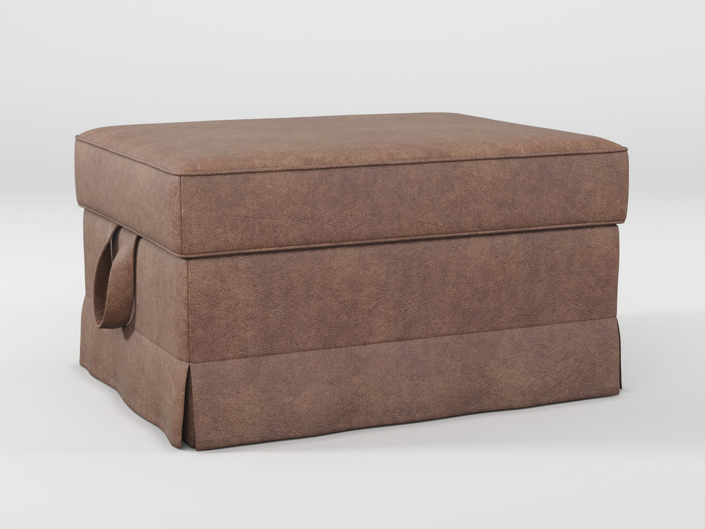 Ikea EKTORP Footstool cover made by Covereo in upholstery named ECONUBUCK Dark