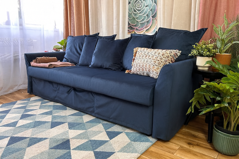 Ikea HOLMSUND Three-seat sofa-bed cover (with 5 pillows covers)