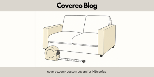 Schema of IKEA VIMLE sofa cover maesurements