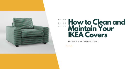 Image of green armchair and headline how to clean upholstery for IKEA Sofa cover