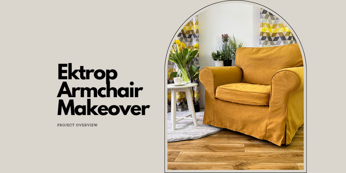 Header for blogpost about yellow IKEA Ektorp armchair cover