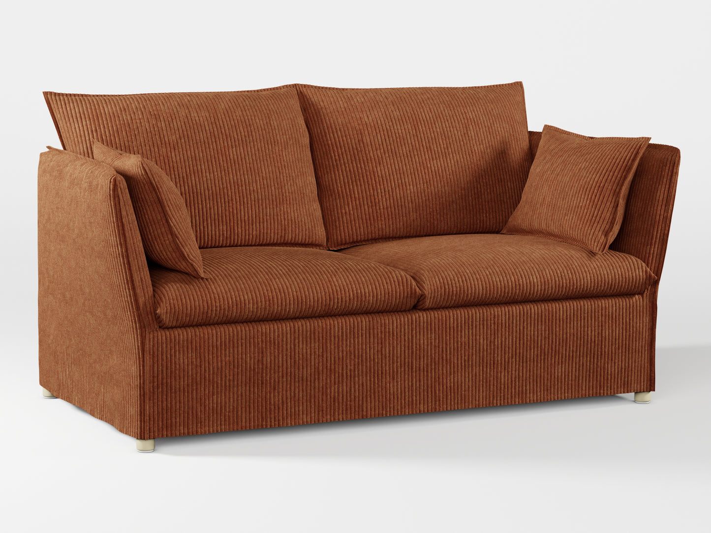 Ikea BACKSÄLEN 2-seat sofa cover made by Covereo in upholstery named COSY Chestnut