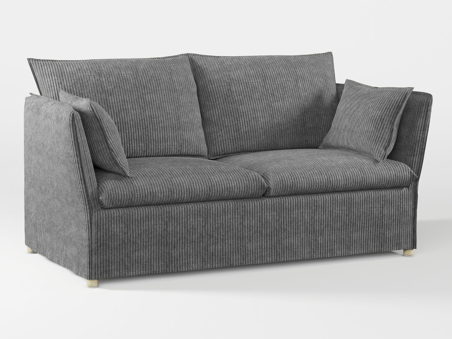 Ikea BACKSÄLEN 2-seat sofa cover made by Covereo in upholstery named COSY Grey Shadow