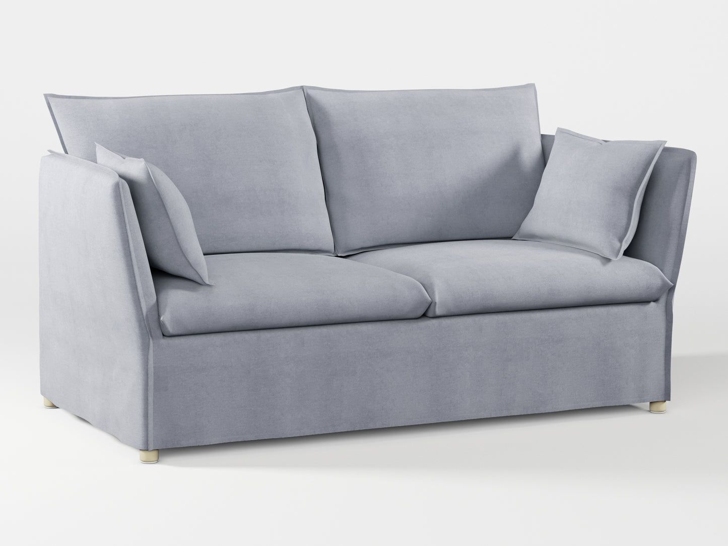 Ikea BACKSÄLEN 2-seat sofa cover made by Covereo in upholstery named OMON Industrial Grey