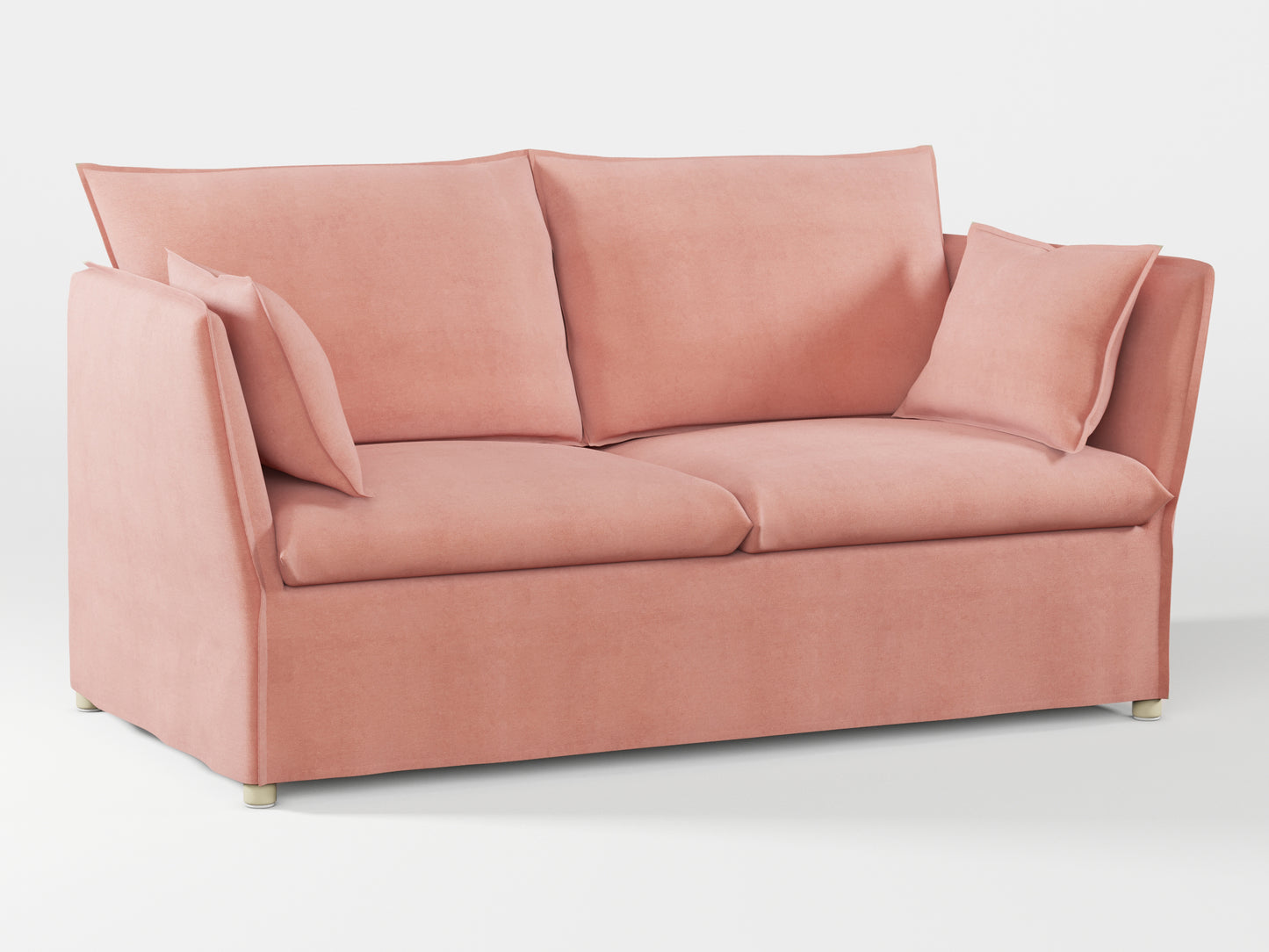 Ikea BACKSÄLEN 2-seat sofa cover made by Covereo in upholstery named OMON Powder Rose