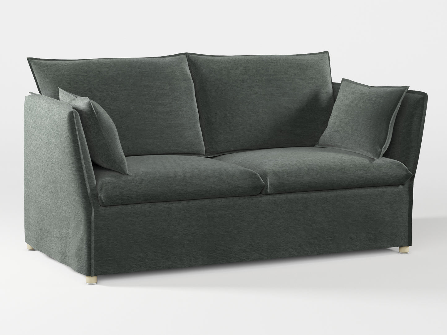 Ikea BACKSÄLEN 2-seat sofa cover made by Covereo in upholstery named PECADLY Evening Grey