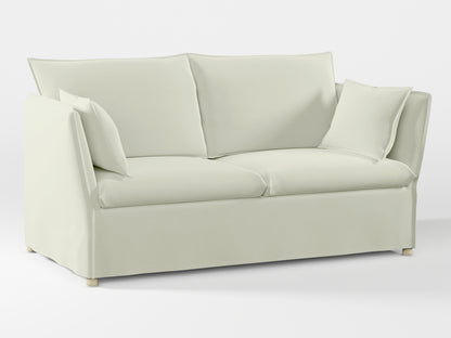 Ikea BACKSÄLEN 2-seat sofa cover made by Covereo in upholstery named PECADLY Ivory Touch