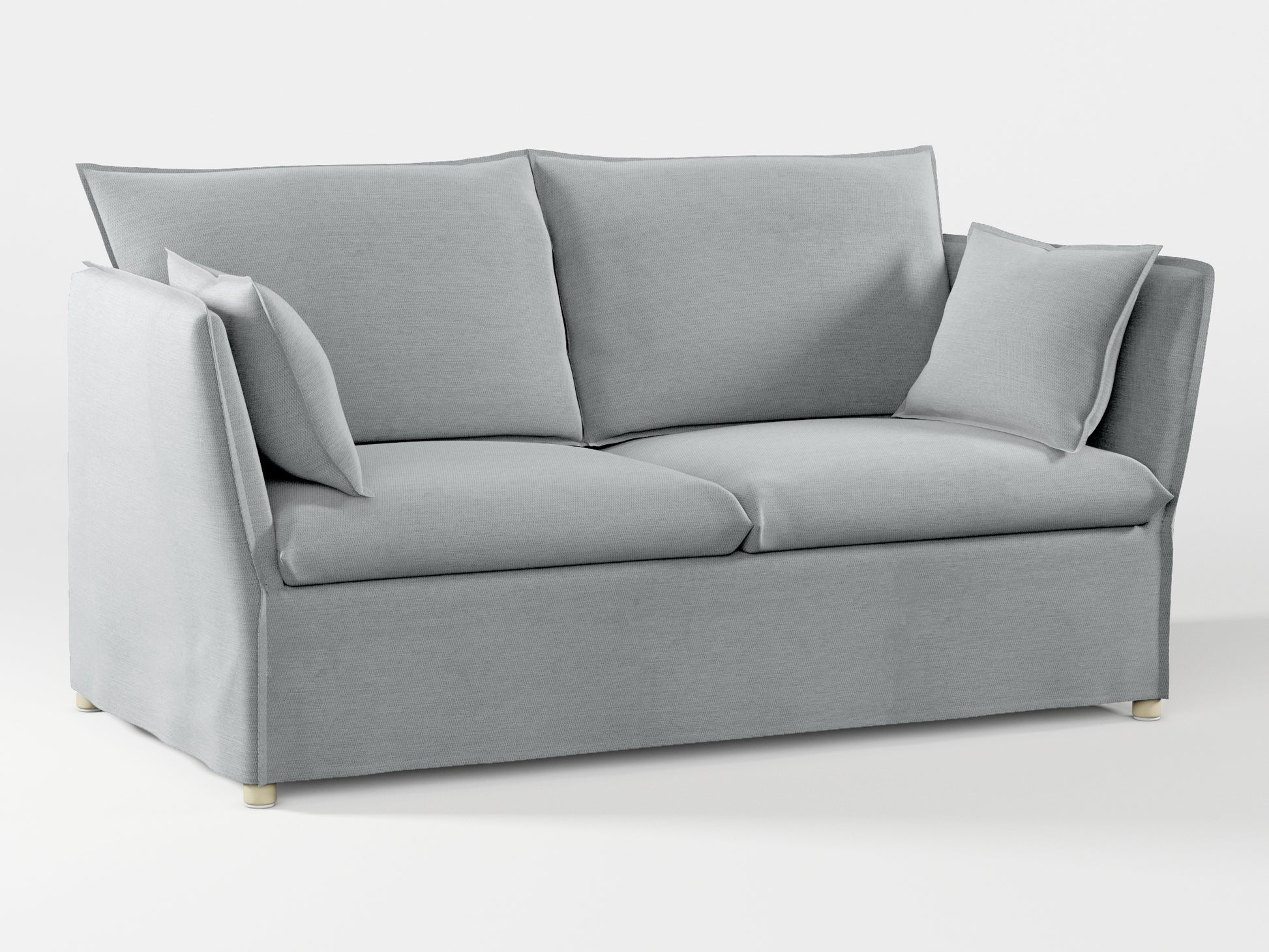 Ikea BACKSÄLEN 2-seat sofa cover made by Covereo in upholstery named PECADLY Pebble Grey