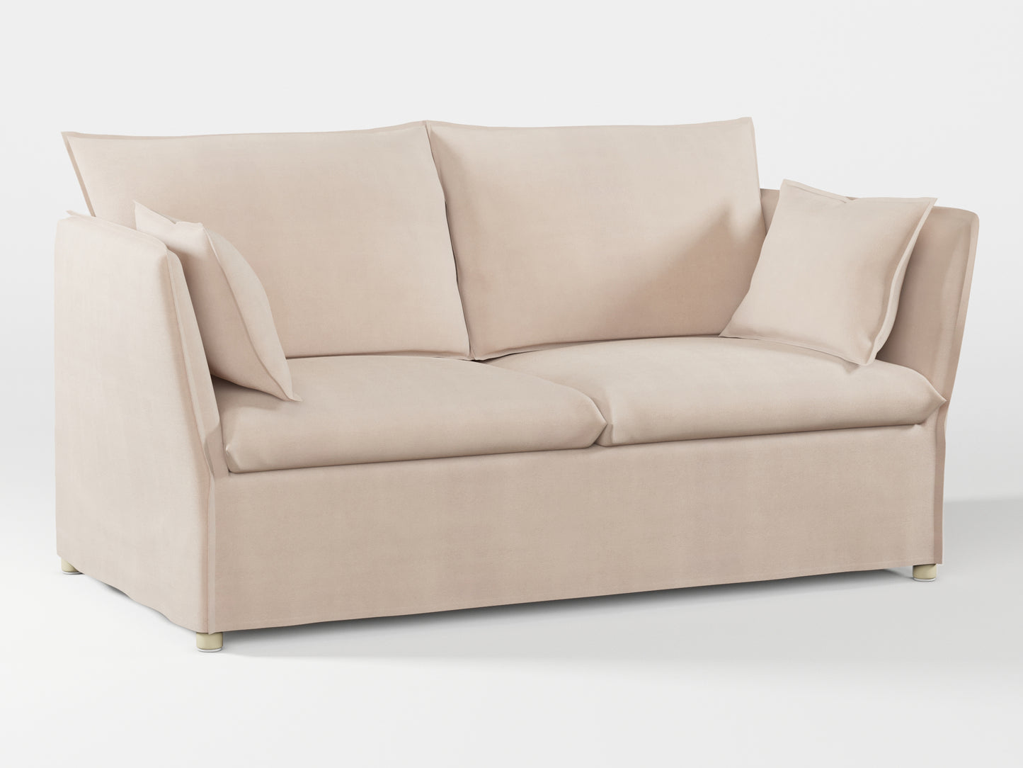 Ikea BACKSÄLEN 2-seat sofa cover made by Covereo in upholstery named TUNSO Nude Four