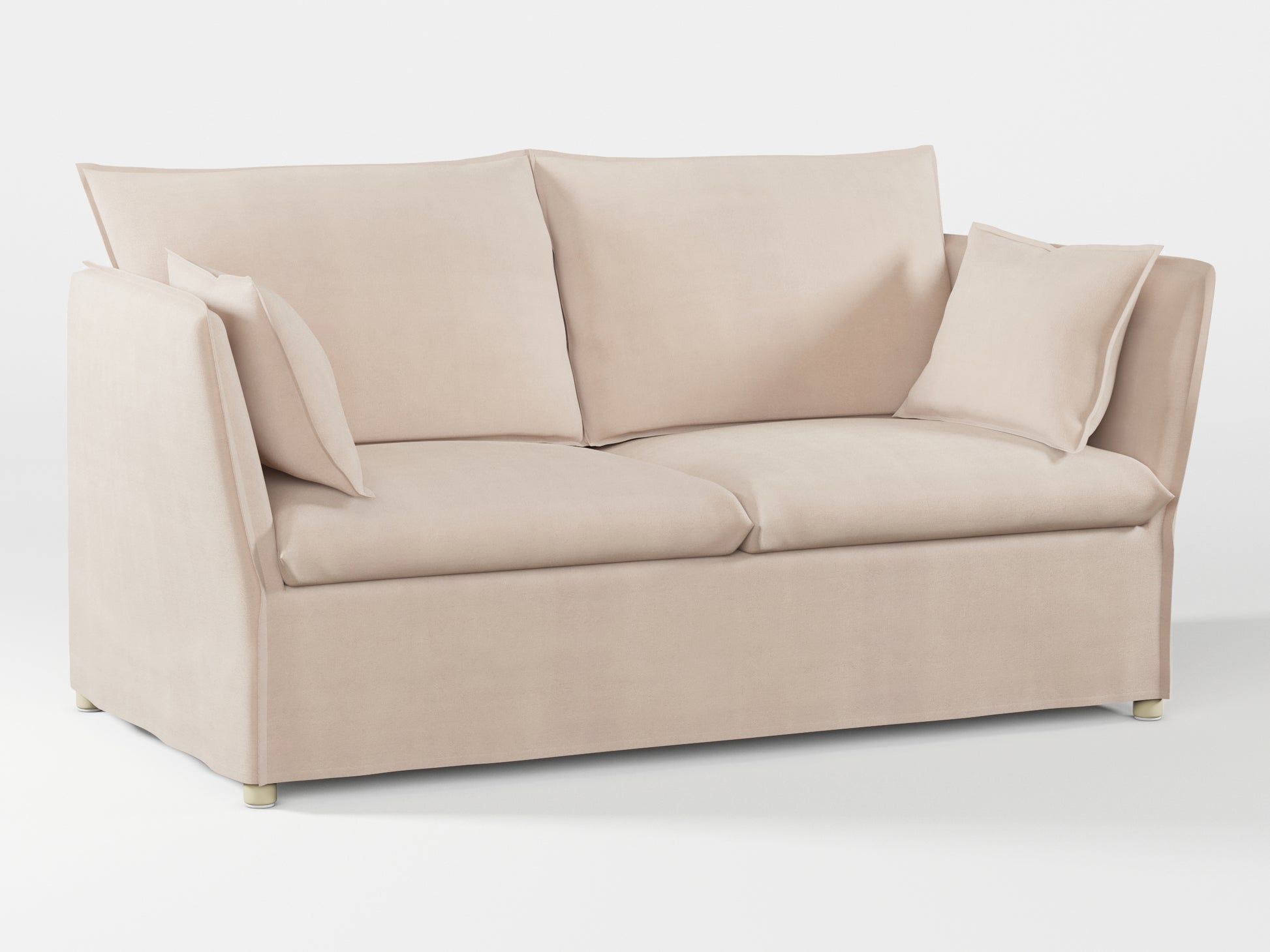 Ikea BACKSÄLEN 2-seat sofa cover made by Covereo in upholstery named TUNSO Nude Four