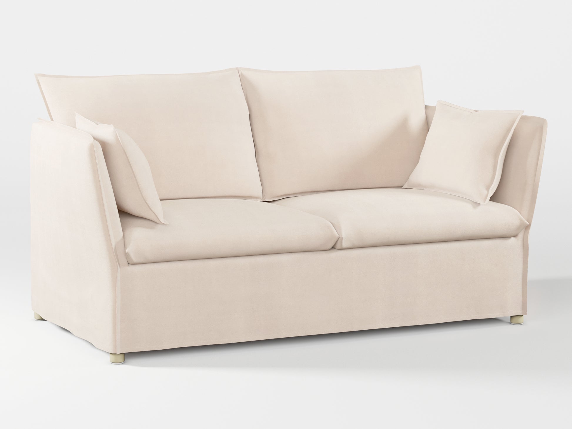 Ikea BACKSÄLEN 2-seat sofa cover made by Covereo in upholstery named TUNSO Nude Two