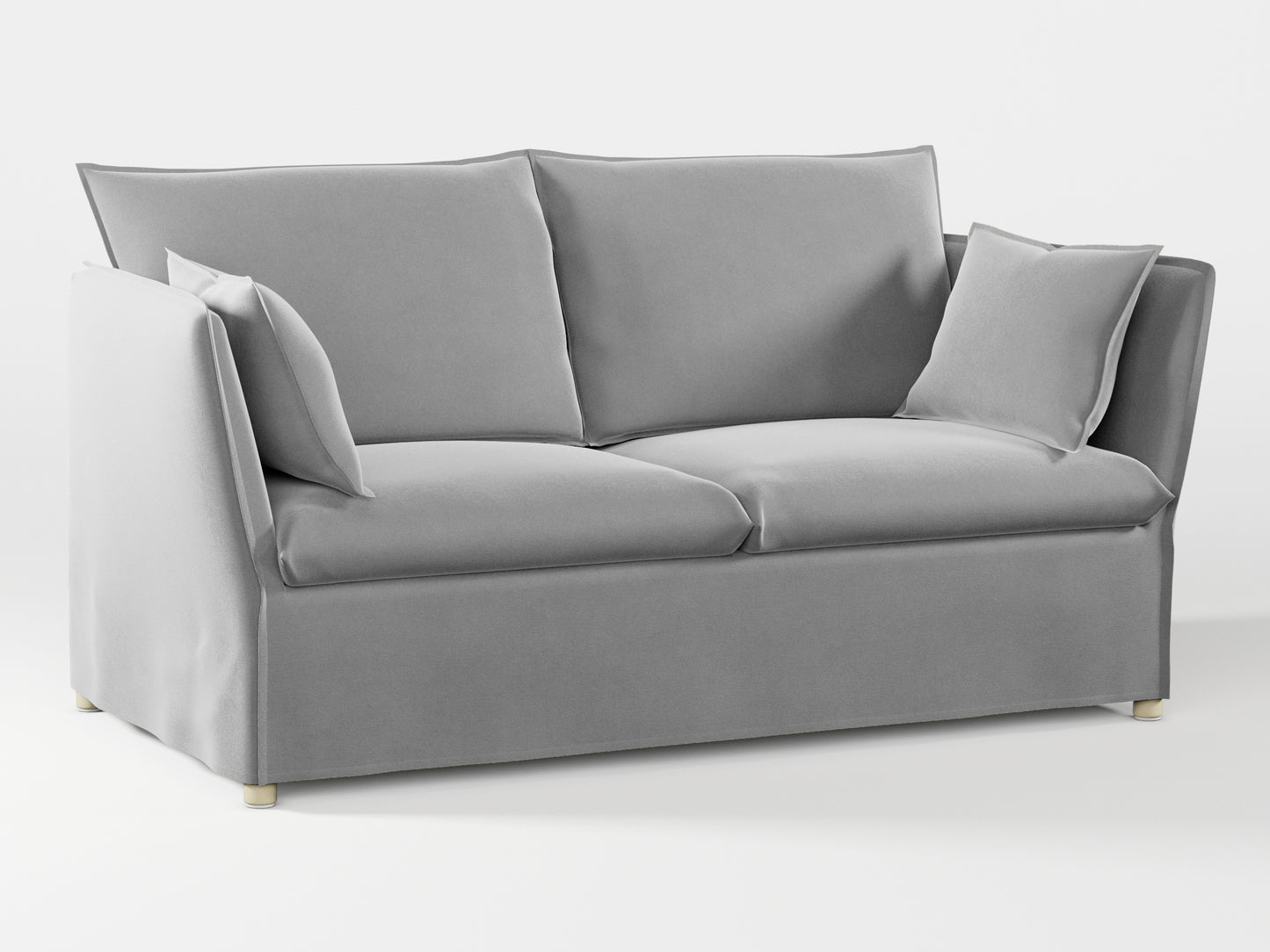 Ikea BACKSÄLEN 2-seat sofa cover made by Covereo in upholstery named VELVET Cool Grey