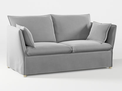 Ikea BACKSÄLEN 2-seat sofa cover made by Covereo in upholstery named VELVET Cool Grey