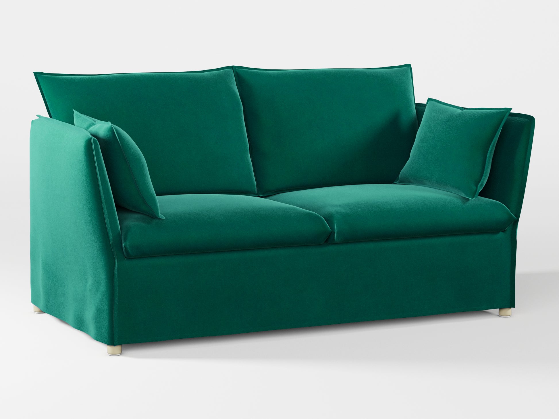 Ikea BACKSÄLEN 2-seat sofa cover made by Covereo in upholstery named VELVET Dark Teal