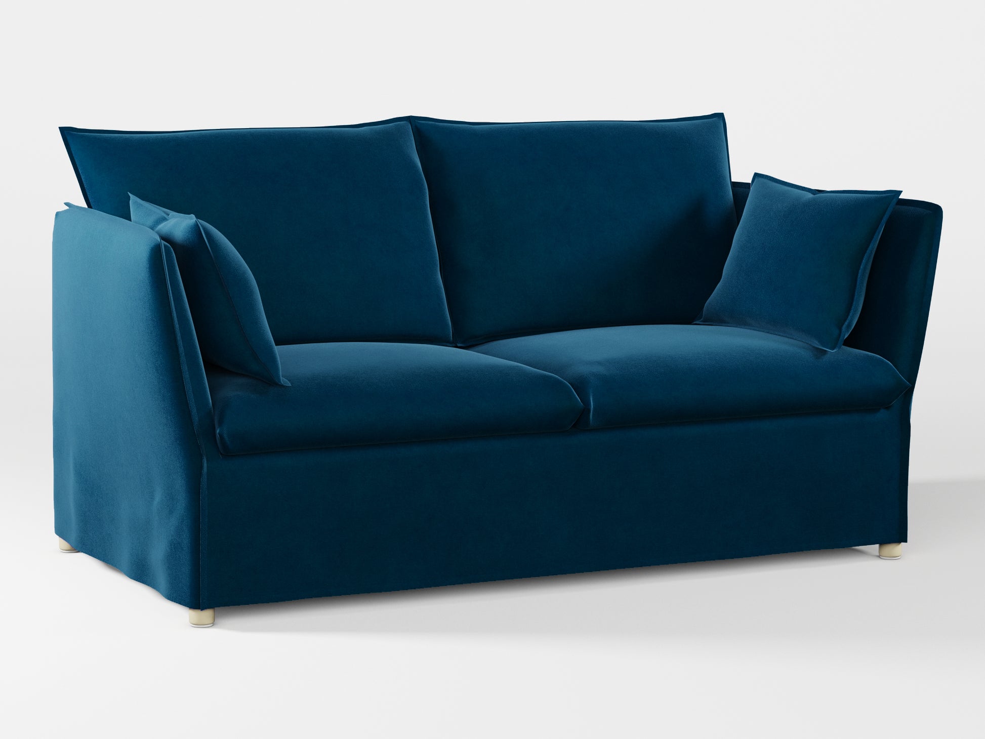 Ikea BACKSÄLEN 2-seat sofa cover made by Covereo in upholstery named VELVET In the Navy