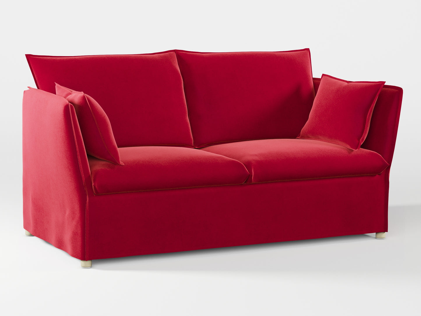 Ikea BACKSÄLEN 2-seat sofa cover made by Covereo in upholstery named VELVET Intense Red