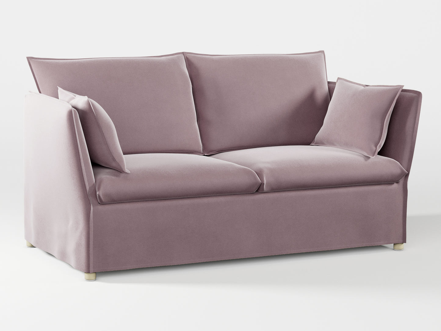 Ikea BACKSÄLEN 2-seat sofa cover made by Covereo in upholstery named VELVET Peaceful Lily