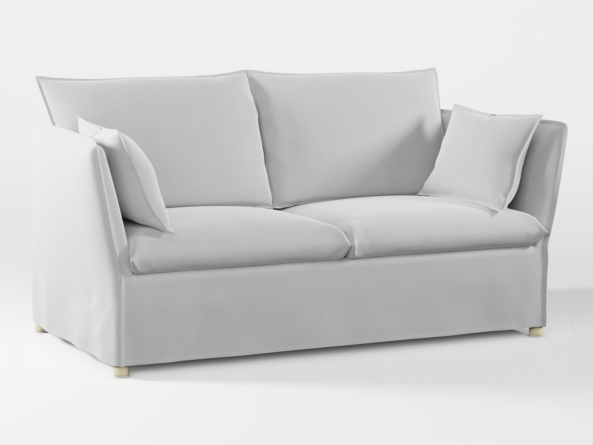 Ikea BACKSÄLEN 2-seat sofa cover made by Covereo in upholstery named VELVET Queen of Ice