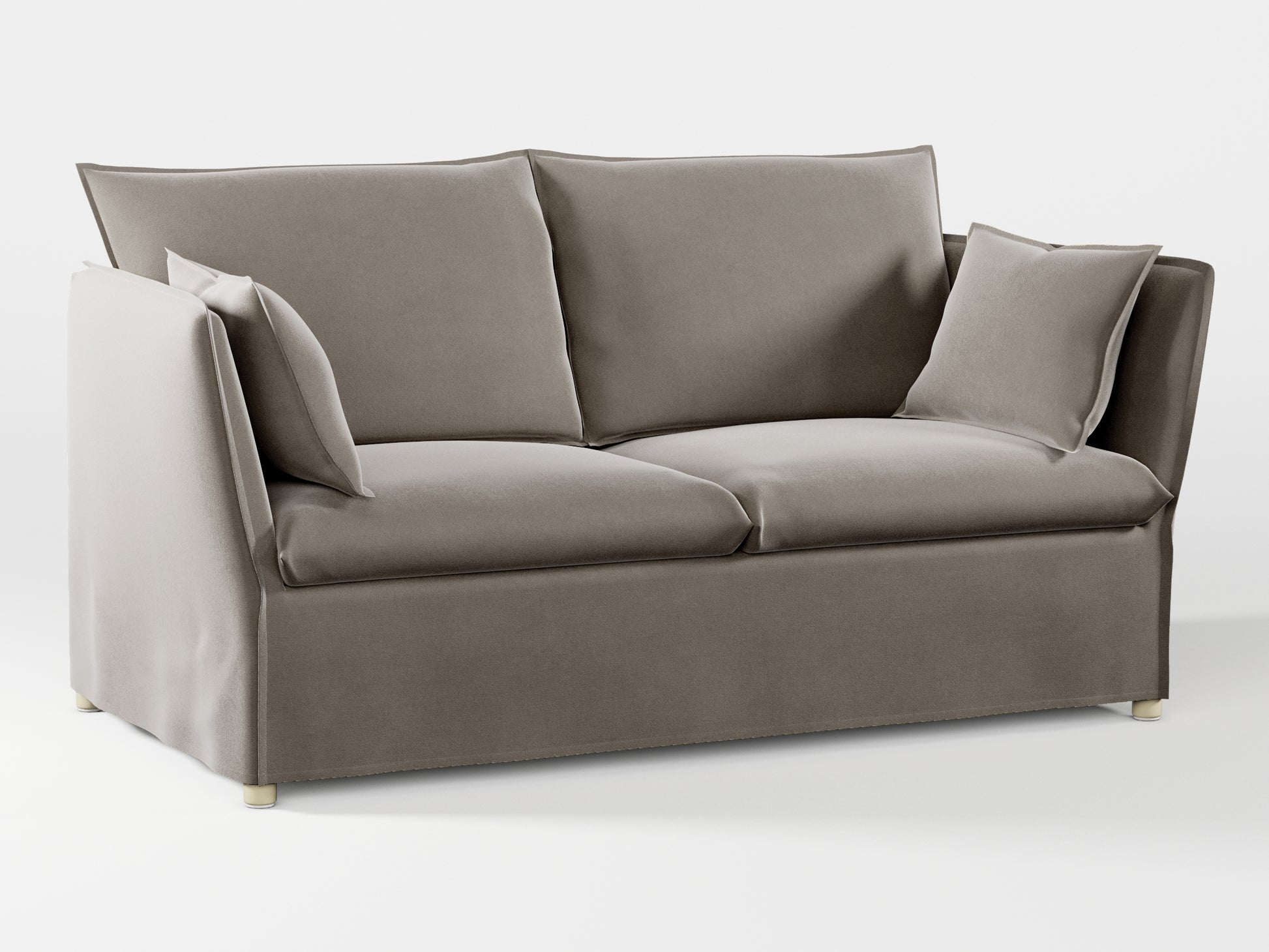 Ikea BACKSÄLEN 2-seat sofa cover made by Covereo in upholstery named VELVET Warm Grey