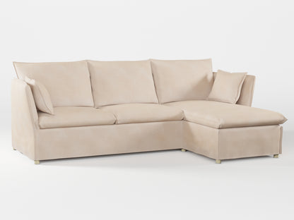 Ikea BACKSÄLEN 3-seat sofa with chaise longue cover made by Covereo in upholstery named ECONUBUCK Bright