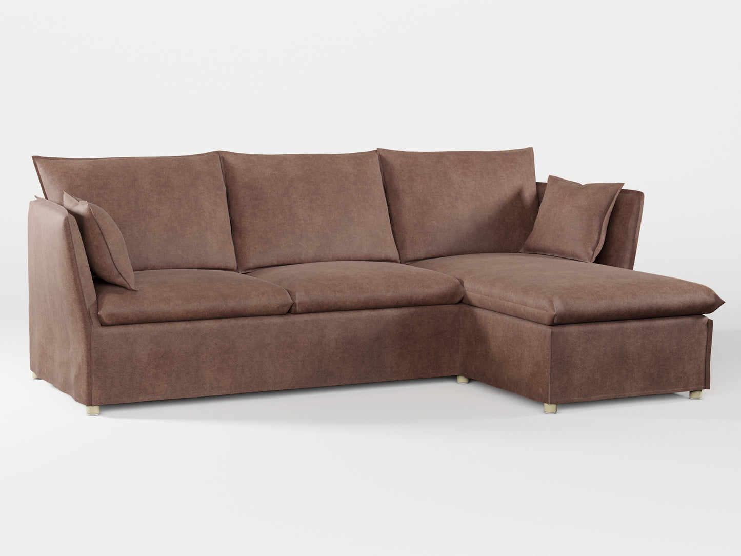 Ikea BACKSÄLEN 3-seat sofa with chaise longue cover made by Covereo in upholstery named ECONUBUCK Dark