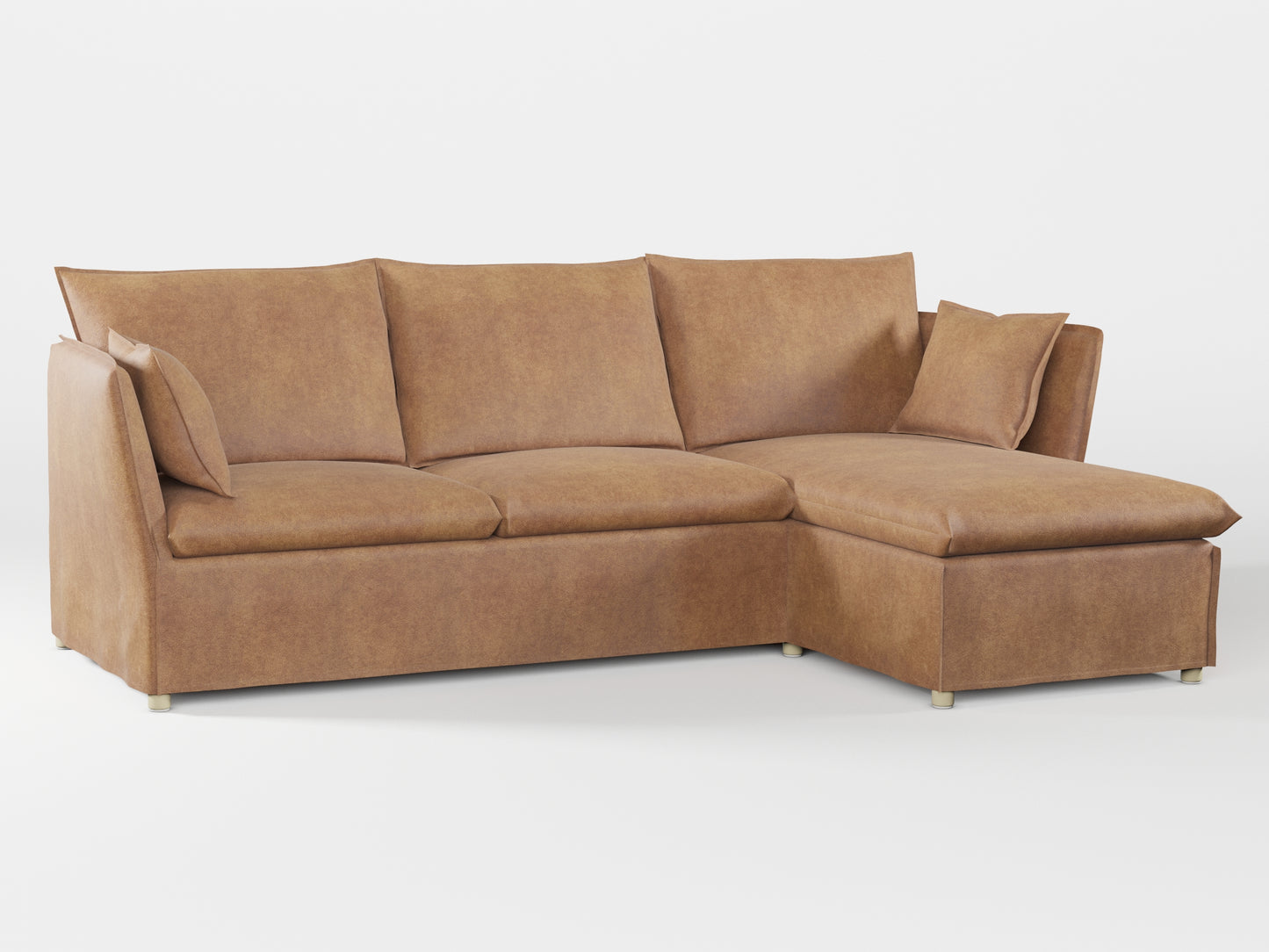 Ikea BACKSÄLEN 3-seat sofa with chaise longue cover made by Covereo in upholstery named ECONUBUCK Medium