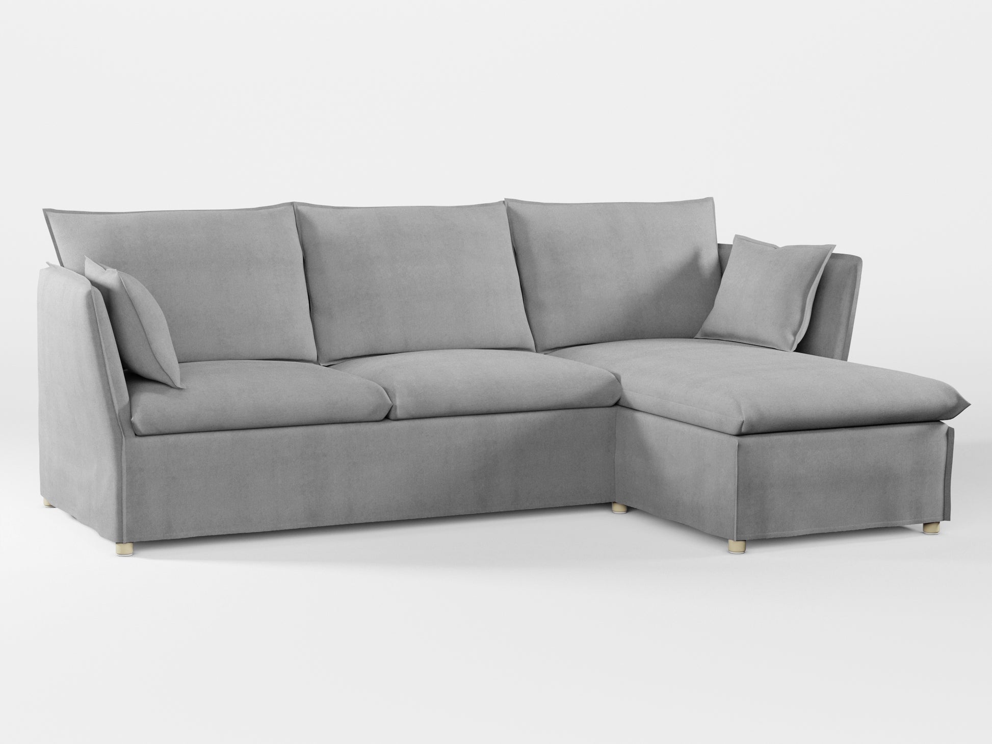 Ikea BACKSÄLEN 3-seat sofa with chaise longue cover made by Covereo in upholstery named OMON Rocky Fjords