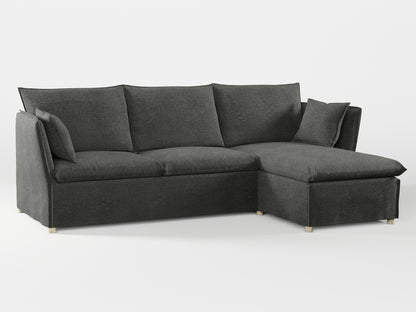 Ikea BACKSÄLEN 3-seat sofa with chaise longue cover made by Covereo in upholstery named MONTANA Dark Grey