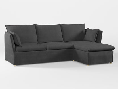 Ikea BACKSÄLEN 3-seat sofa with chaise longue cover made by Covereo in upholstery named TUNSO Grey Three