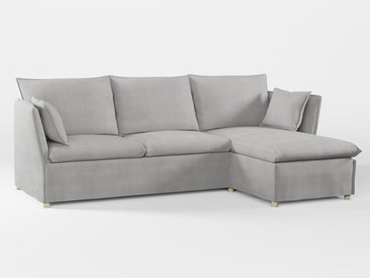 Ikea BACKSÄLEN 3-seat sofa with chaise longue cover made by Covereo in upholstery named TUNSO Grey Two