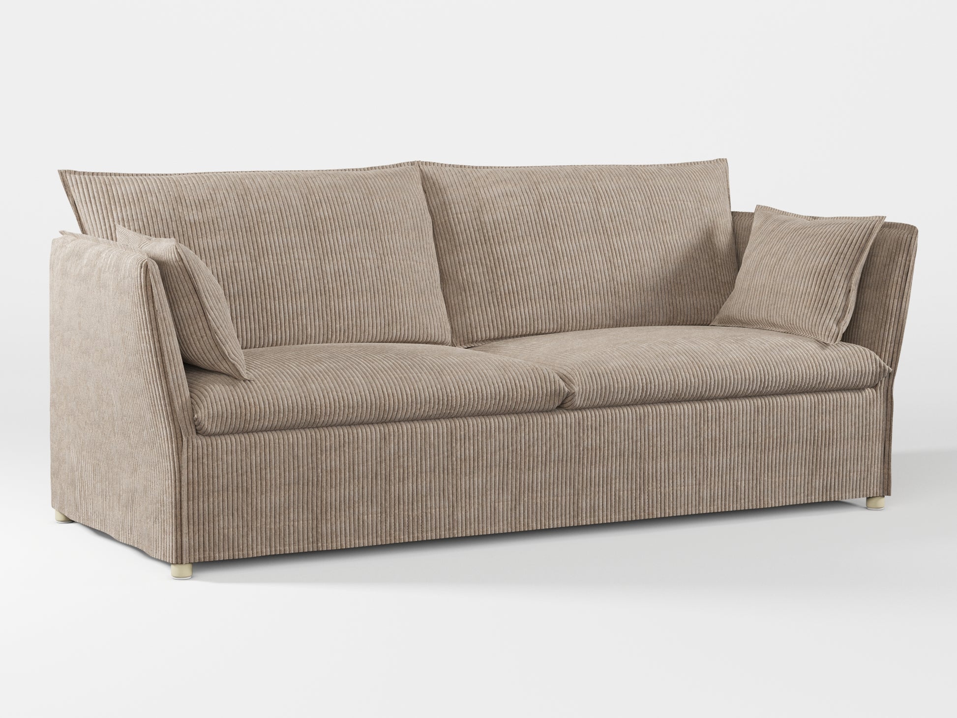 Ikea BACKSÄLEN 3-seat sofa cover made by Covereo in upholstery named COSY Ashen Sky