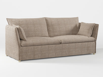 Ikea BACKSÄLEN 3-seat sofa cover made by Covereo in upholstery named COSY Ashen Sky