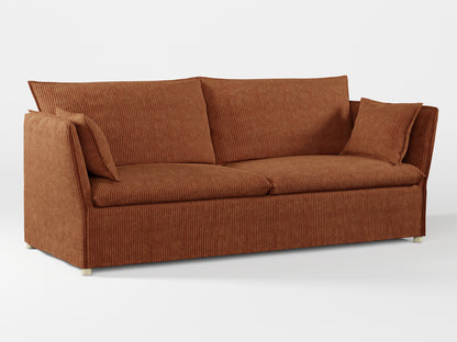 Ikea BACKSÄLEN 3-seat sofa cover made by Covereo in upholstery named COSY Chestnut