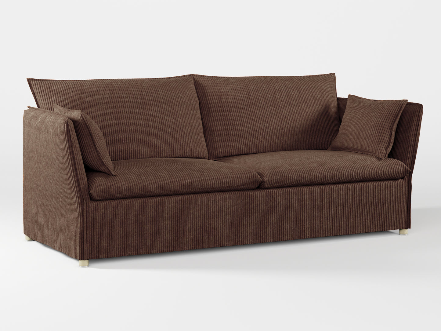 Ikea BACKSÄLEN 3-seat sofa cover made by Covereo in upholstery named COSY Dark Candy