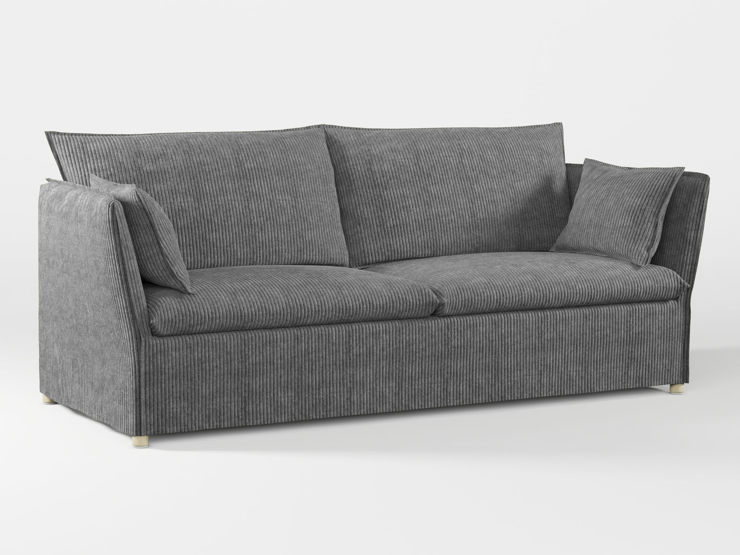 Ikea BACKSÄLEN 3-seat sofa cover made by Covereo in upholstery named COSY Grey Shadow