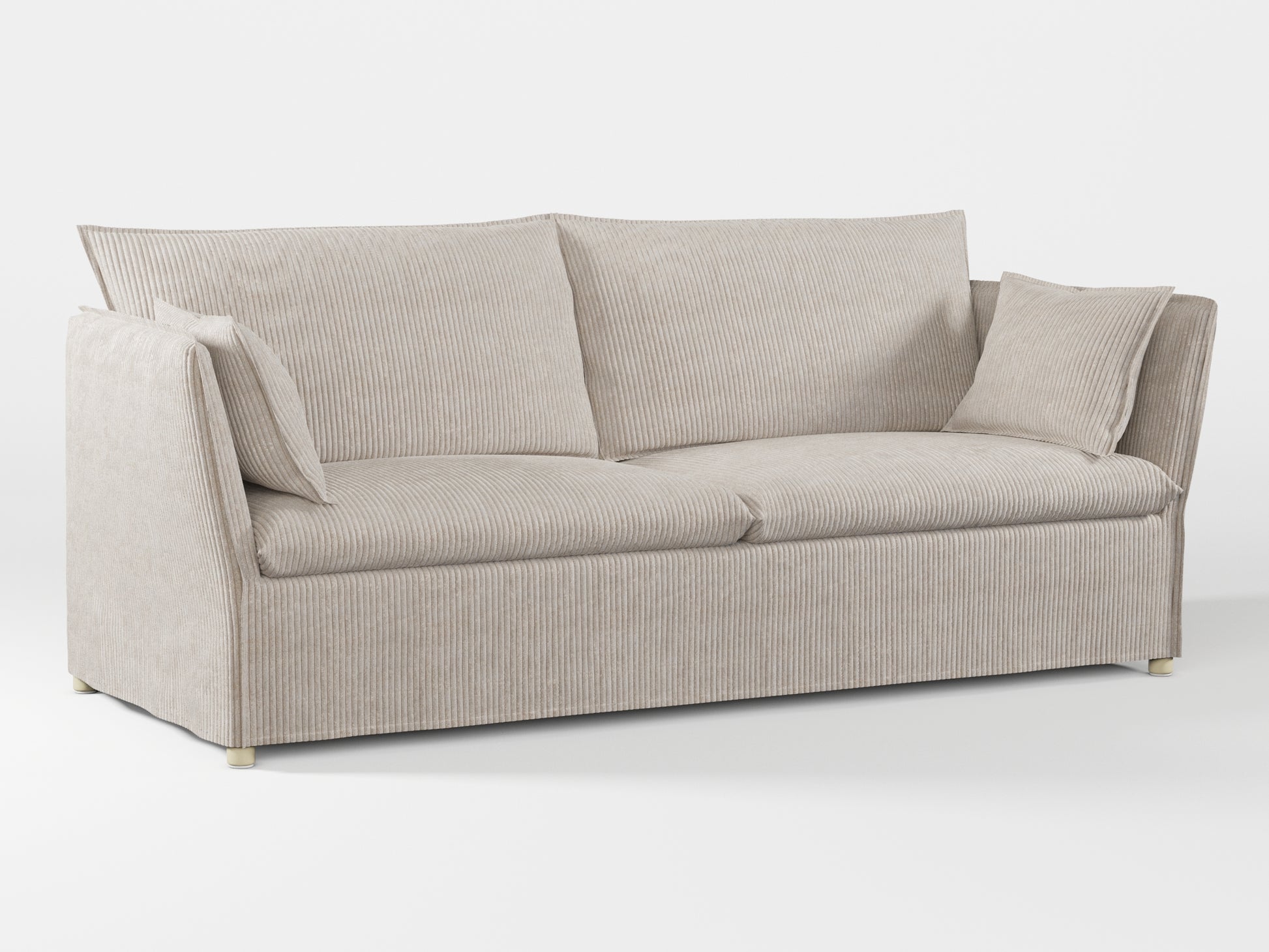 Ikea BACKSÄLEN 3-seat sofa cover made by Covereo in upholstery named COSY Sea Shell