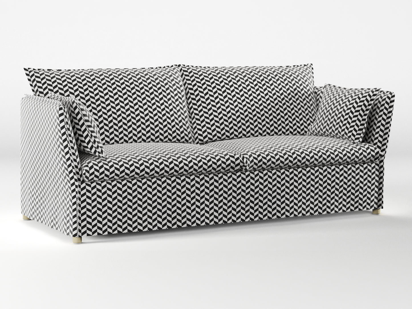 Ikea BACKSÄLEN 3-seat sofa cover made by Covereo in upholstery named HERRINGBONE White