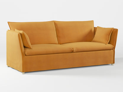 Ikea BACKSÄLEN 3-seat sofa cover made by Covereo in upholstery named OMON Classic Mustard