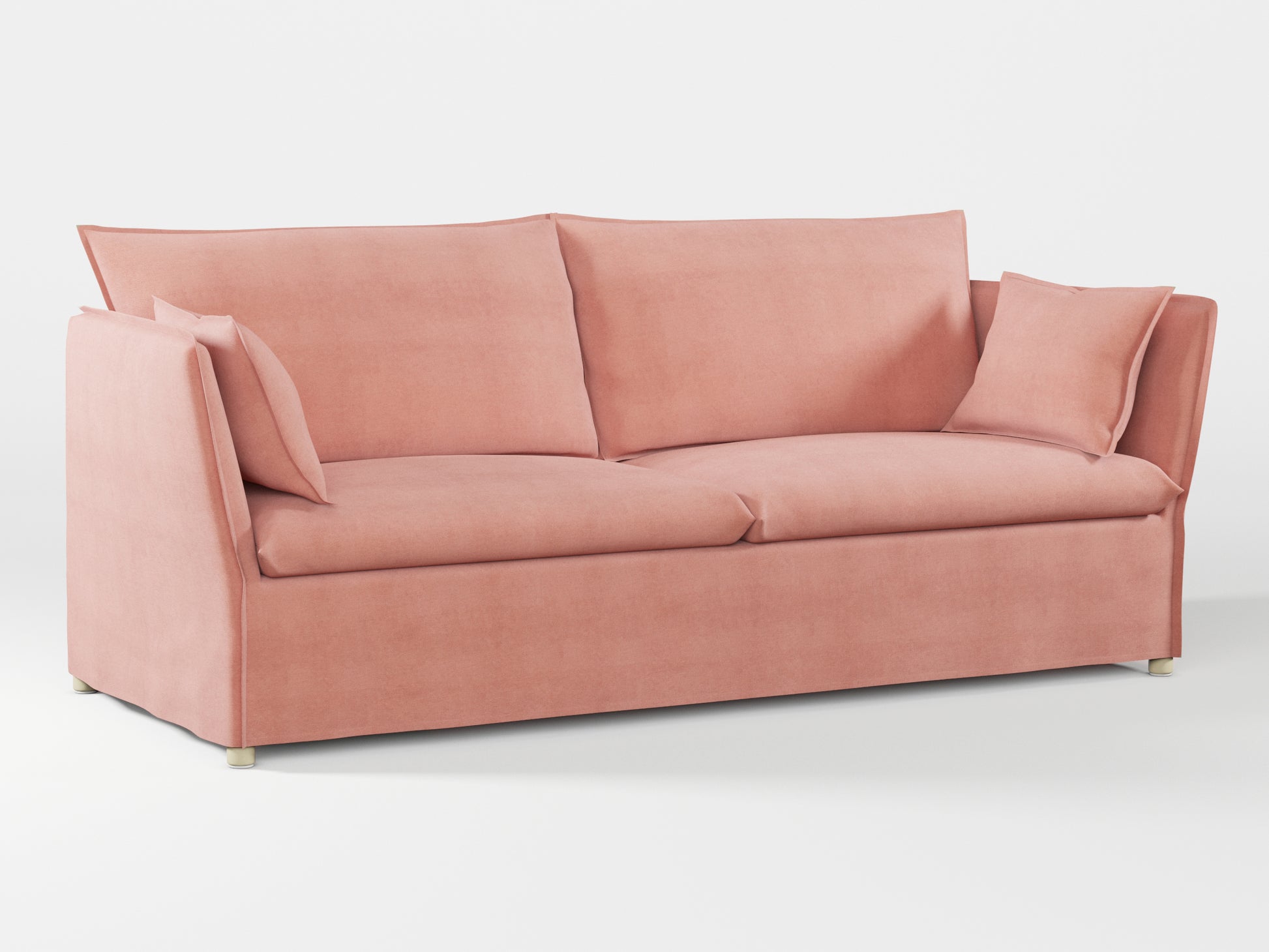 Ikea BACKSÄLEN 3-seat sofa cover made by Covereo in upholstery named OMON Powder Rose