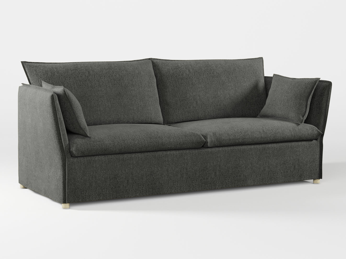 Ikea BACKSÄLEN 3-seat sofa cover made by Covereo in upholstery named MONTANA Dark Grey