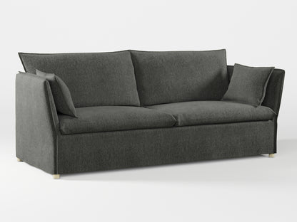 Ikea BACKSÄLEN 3-seat sofa cover made by Covereo in upholstery named MONTANA Dark Grey