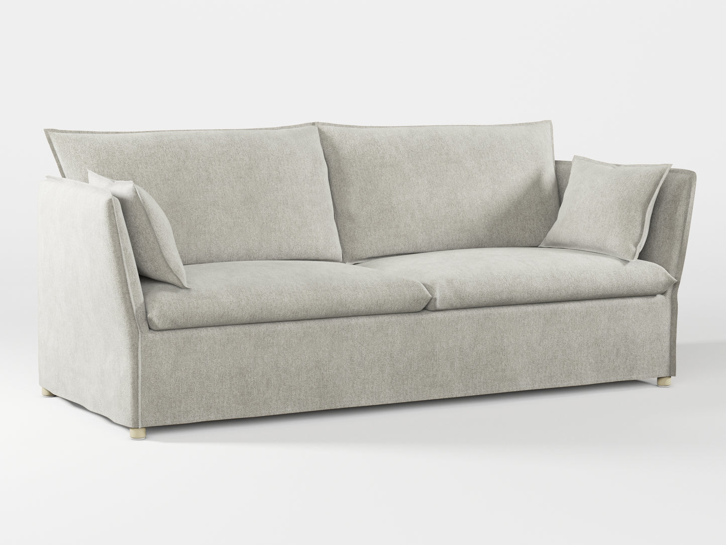 Ikea BACKSÄLEN 3-seat sofa cover made by Covereo in upholstery named MONTANA Light Grey