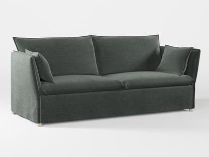 Ikea BACKSÄLEN 3-seat sofa cover made by Covereo in upholstery named PECADLY Evening Grey