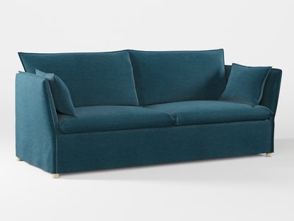 Ikea BACKSÄLEN 3-seat sofa cover made by Covereo in upholstery named PECADLY Ocean Blue