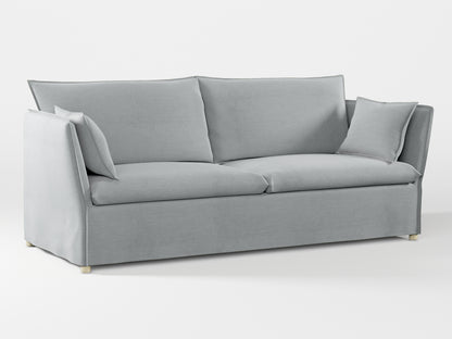 Ikea BACKSÄLEN 3-seat sofa cover made by Covereo in upholstery named PECADLY Pebble Grey