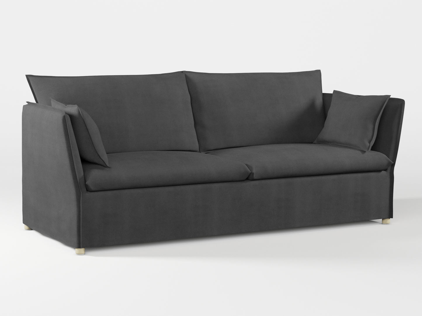 Ikea BACKSÄLEN 3-seat sofa cover made by Covereo in upholstery named TUNSO Grey Three