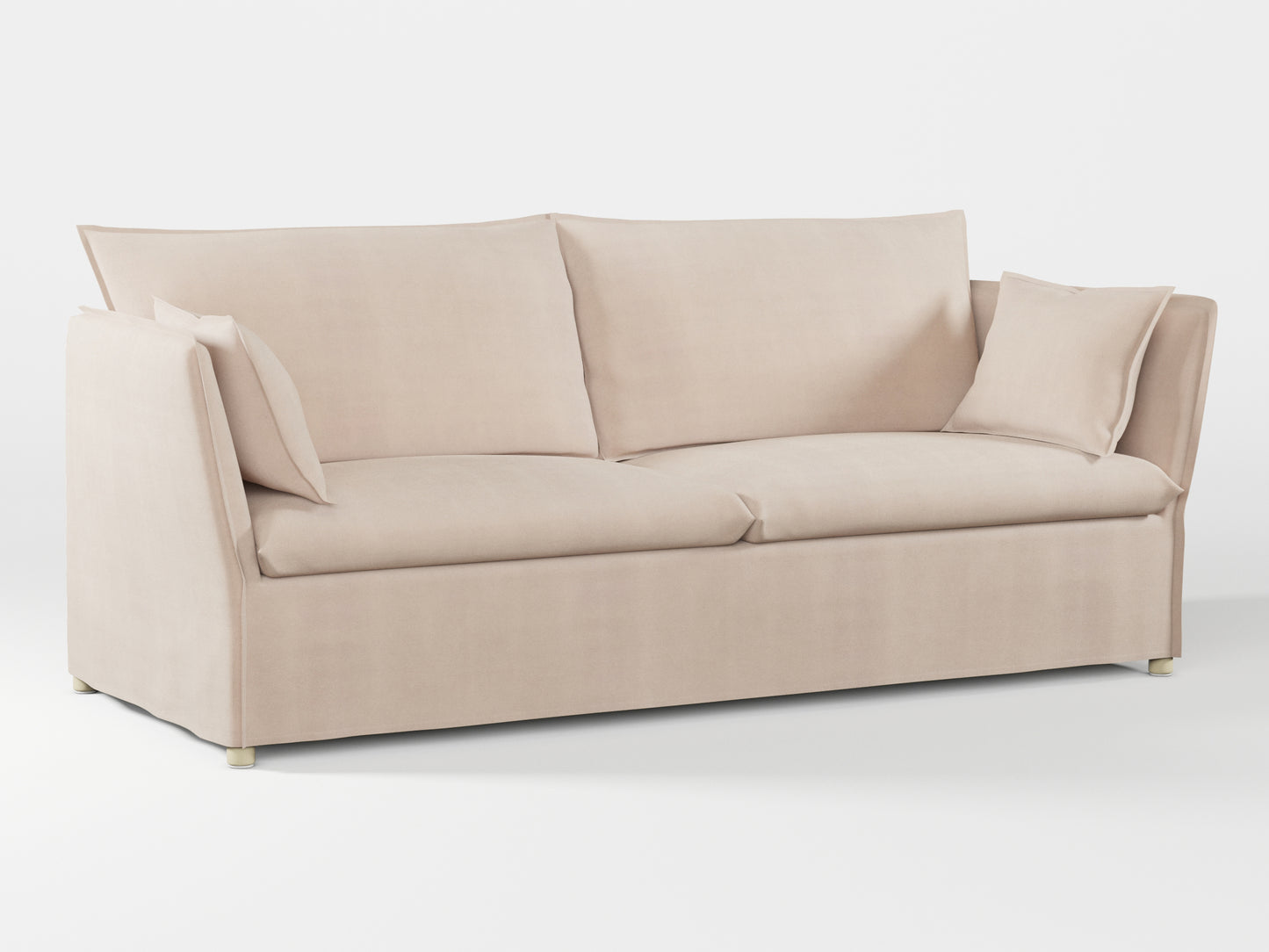 Ikea BACKSÄLEN 3-seat sofa cover made by Covereo in upholstery named TUNSO Nude Four