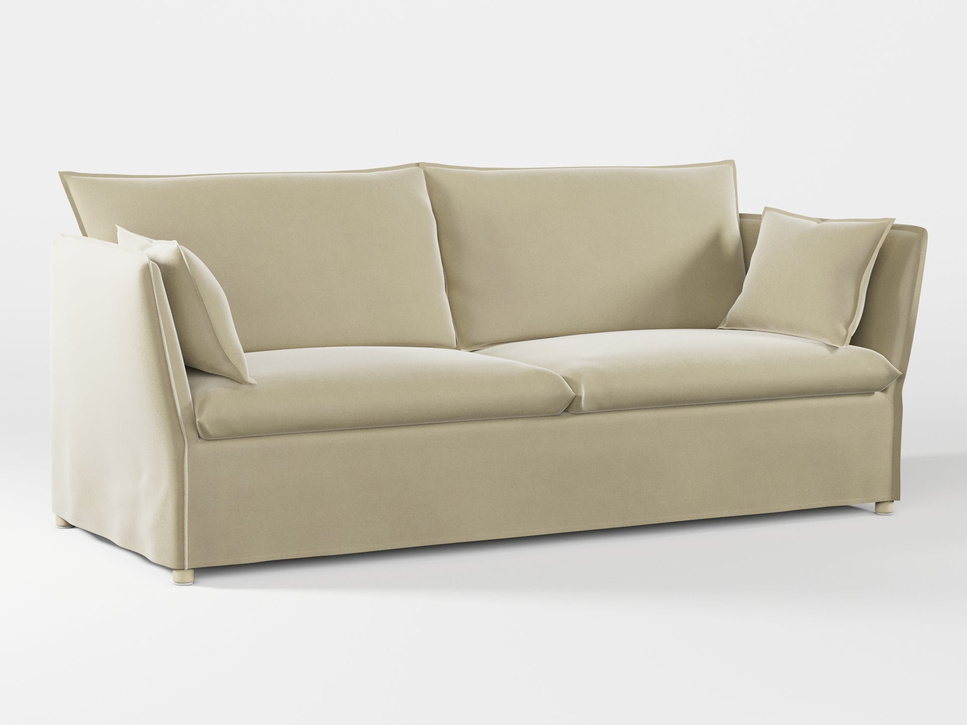 Ikea BACKSÄLEN 3-seat sofa cover made by Covereo in upholstery named VELVET Ashen Beige