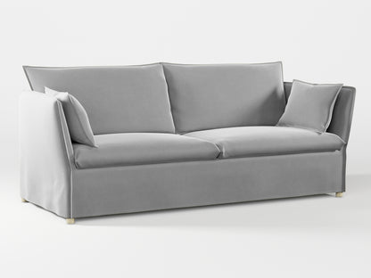 Ikea BACKSÄLEN 3-seat sofa cover made by Covereo in upholstery named VELVET Cool Grey